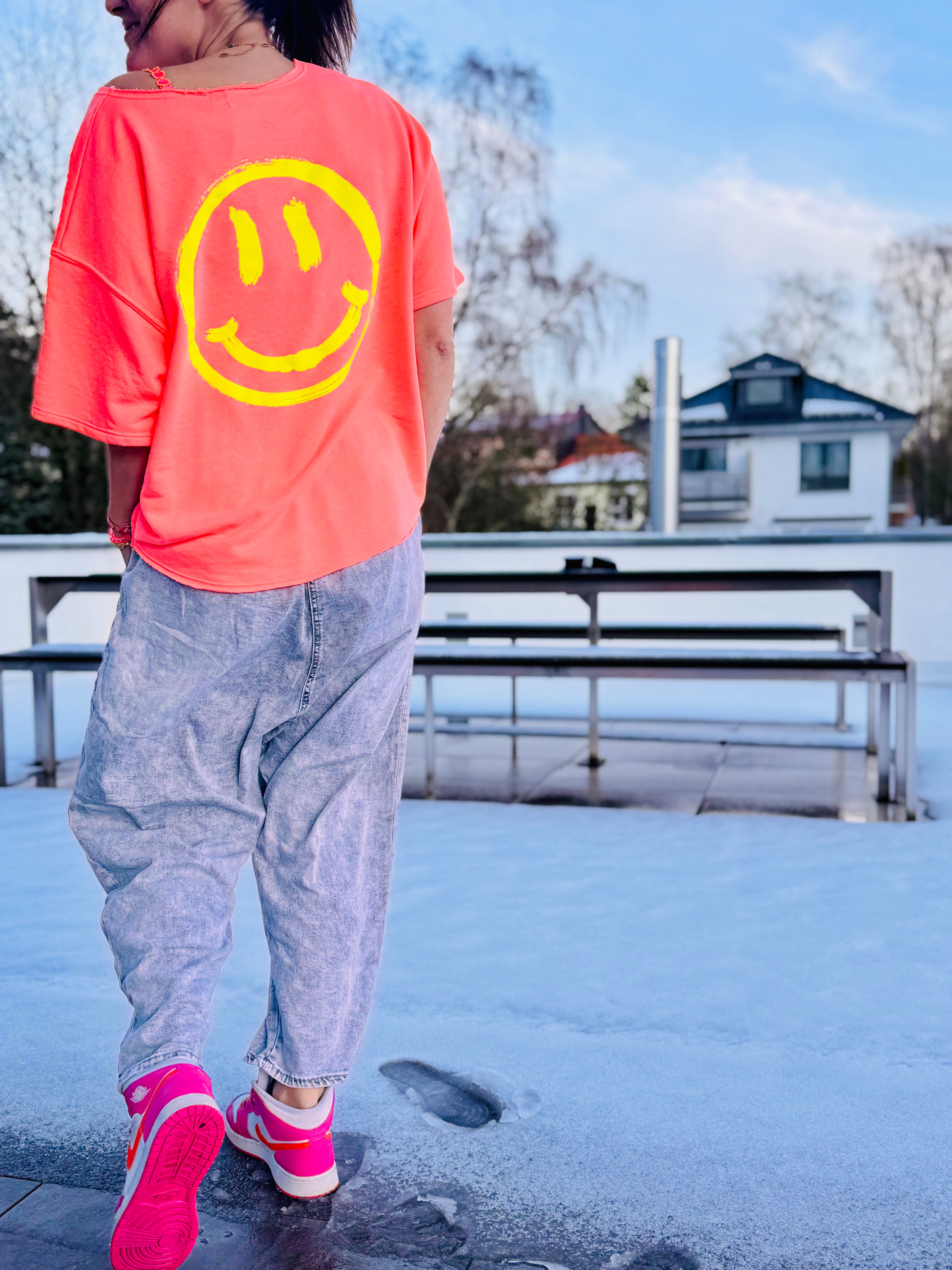 Sweatshirt kurz Pullover SMILEY, 2 Farben