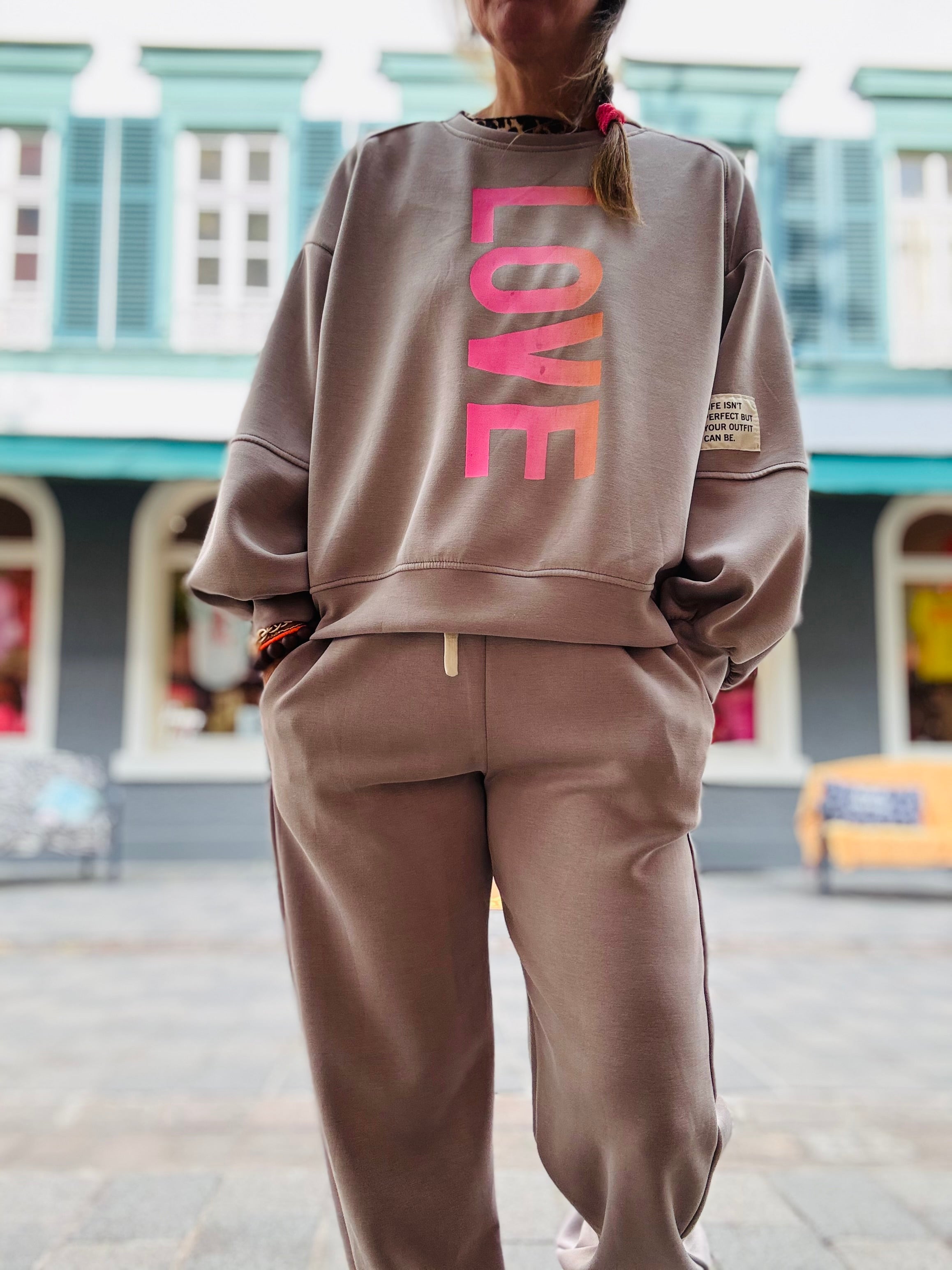 Statement Jogginganzug Jogger & Sweatshirt LOVE