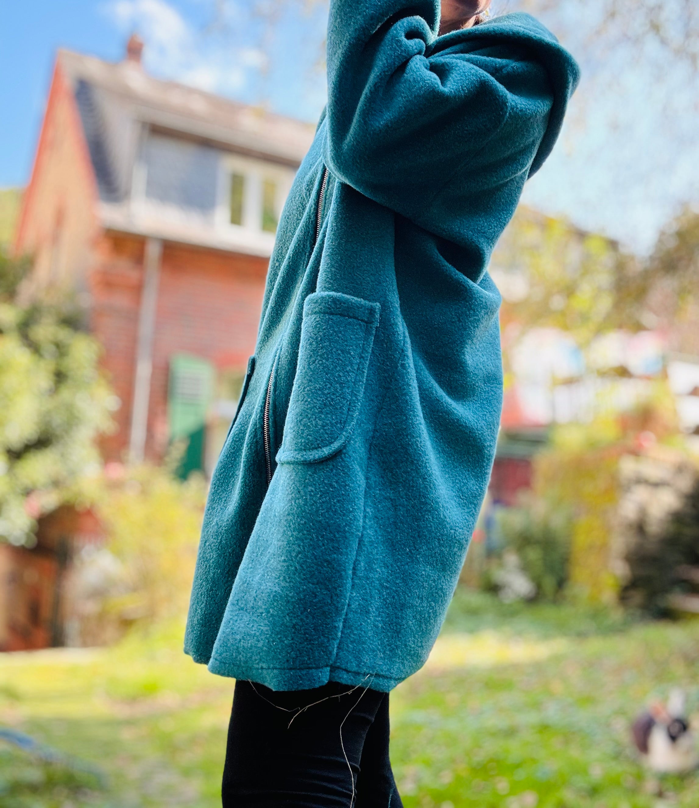 Mantel Jacke Kurzmantel petrol