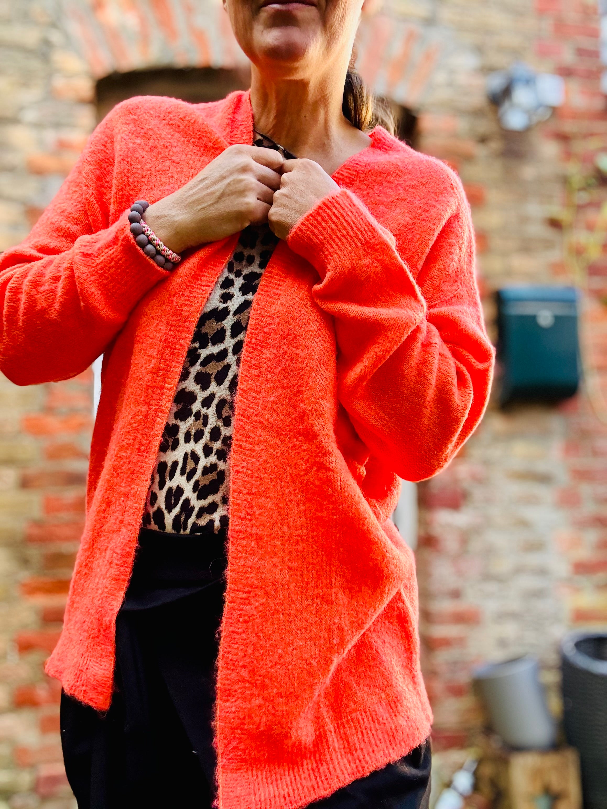 Cardigan Alpaca orange oder pink