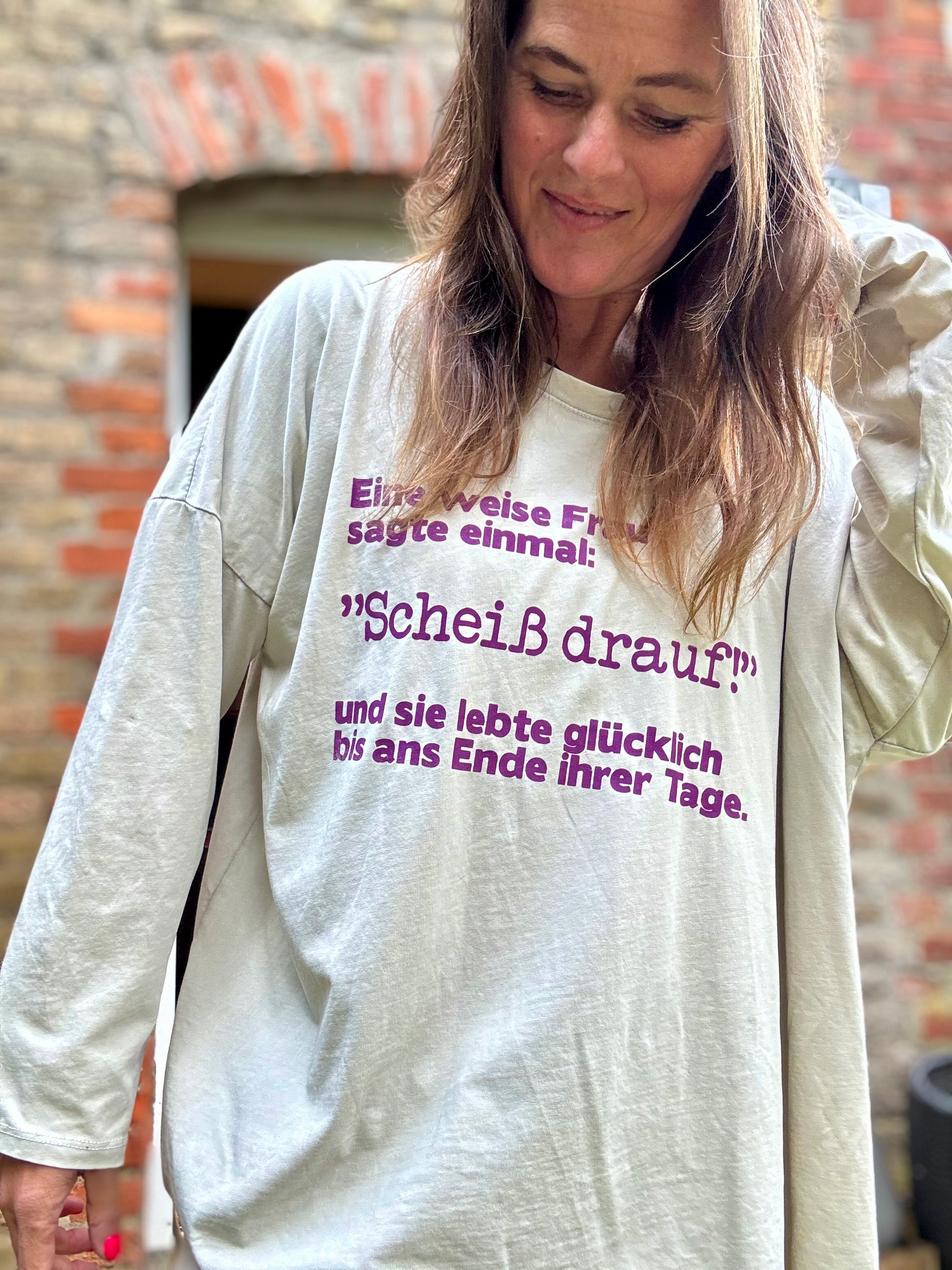 BIGSIZE langarm shirt scheiss drauf