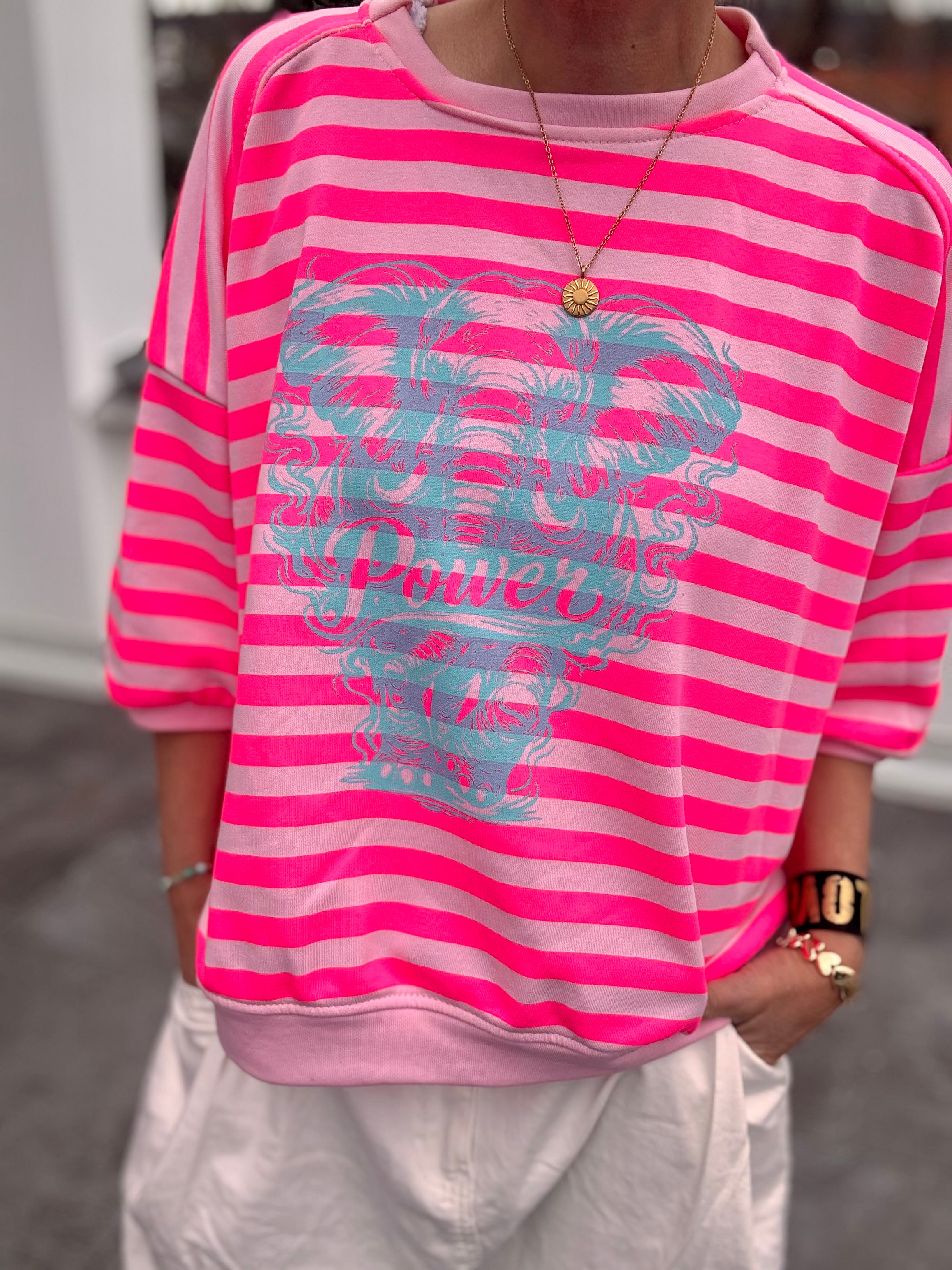 Streifen neon shirt Power Elefant