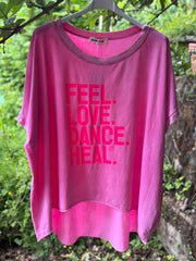 BIGSIZE T-Shirt FEEL LOVE DANCE HEAL