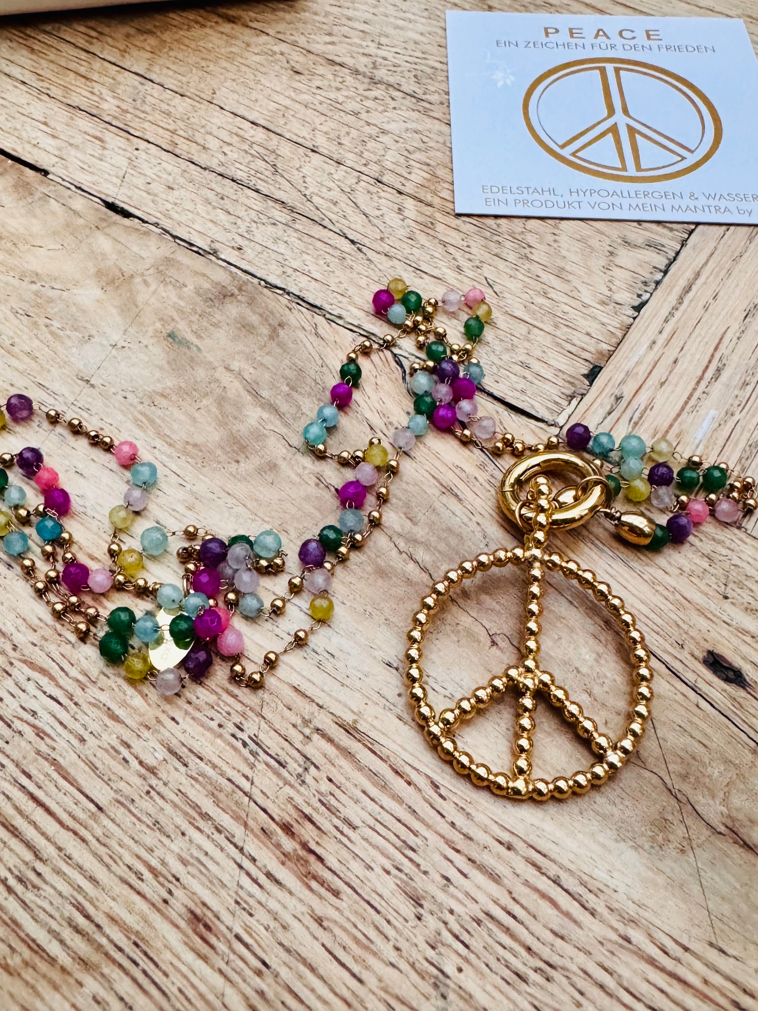 Peace Kette bunt