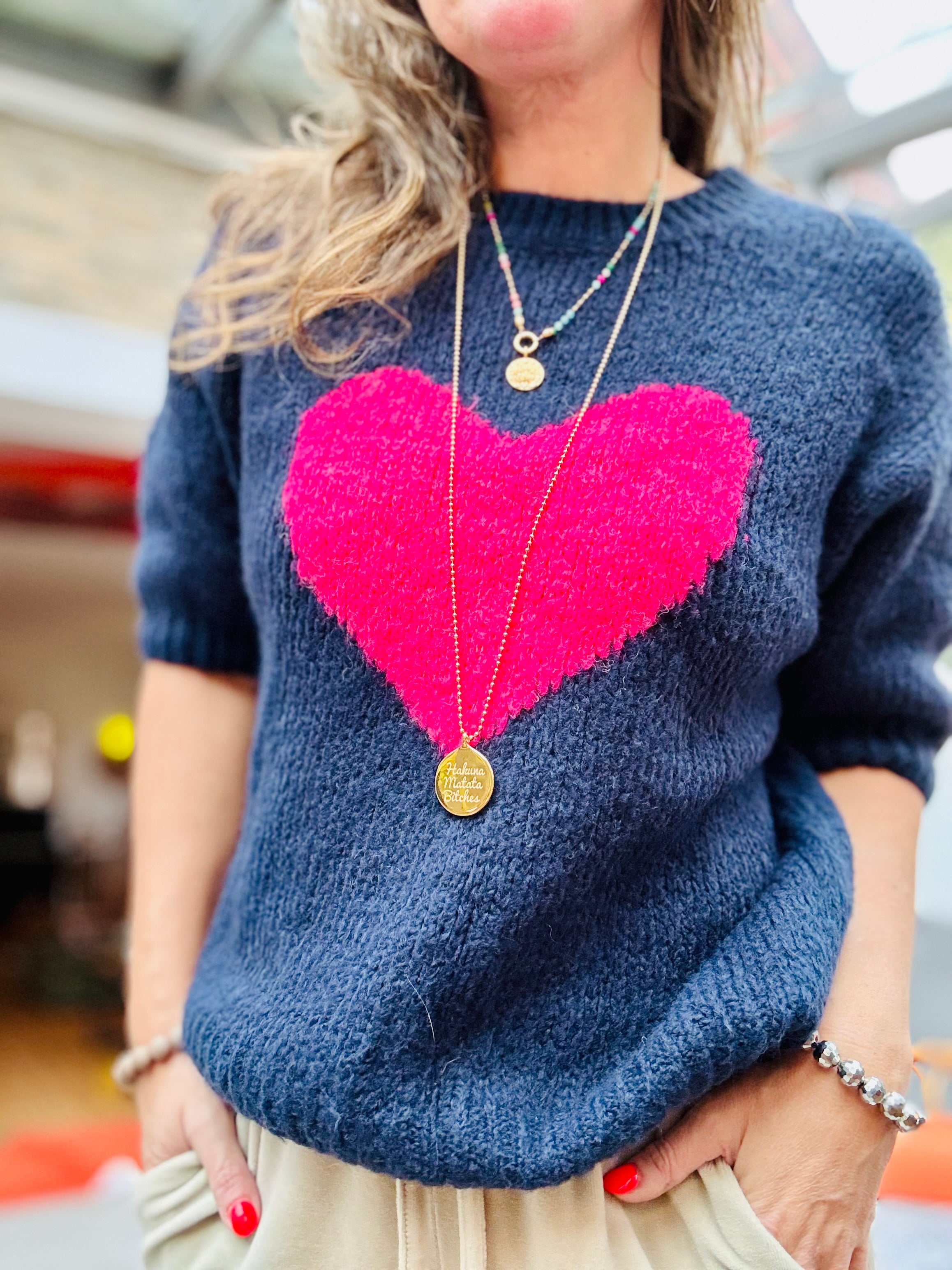 Pullover Herz kurzarm, 3 Farben