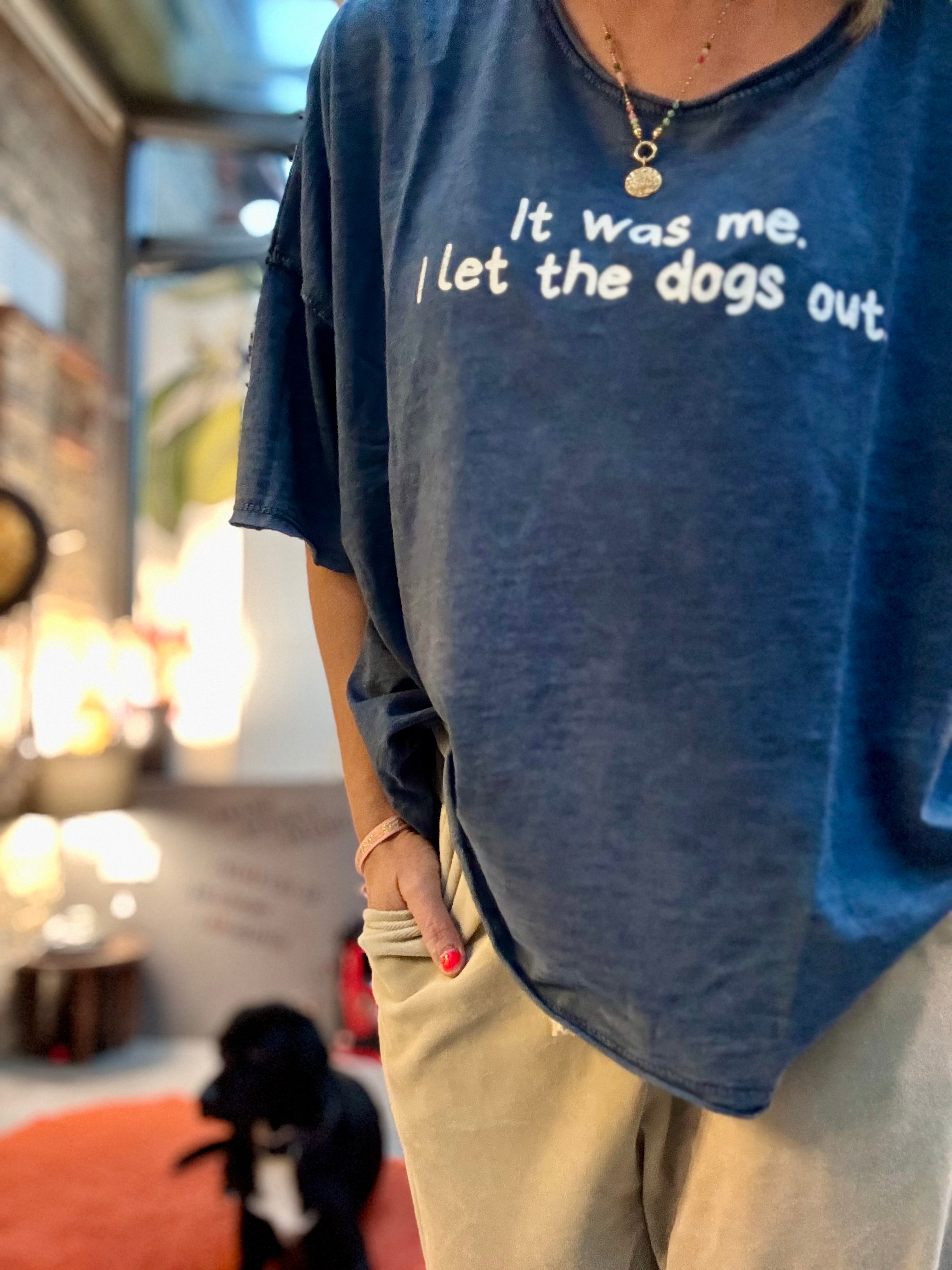 Oversize T-Shirt it was me. I let the dogs out.