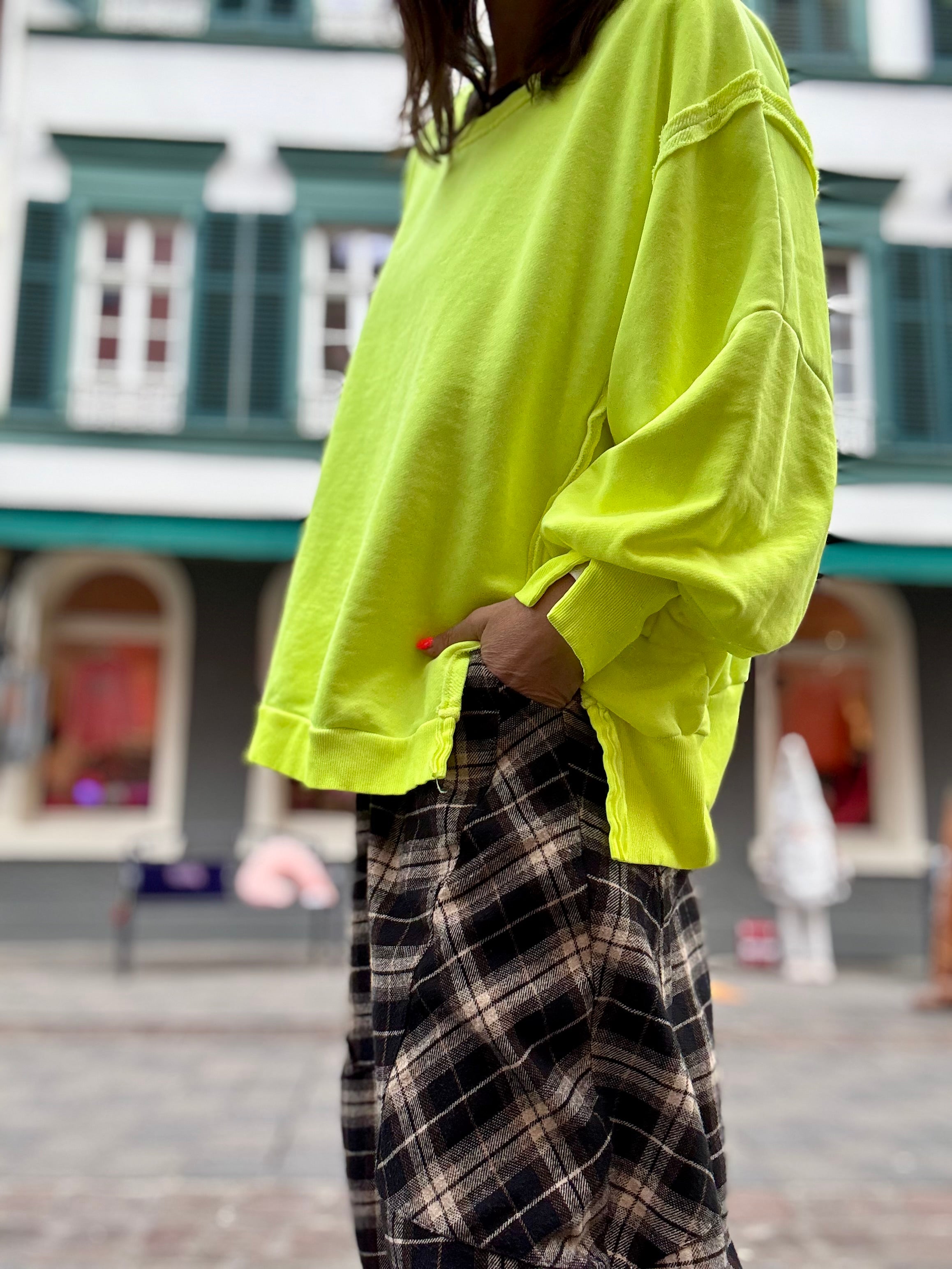 Lieblings Oversize Sweatshirt Oktopus Als ob NEON