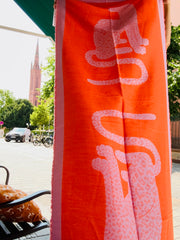Tuch / Schal Leo orange/flieder